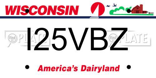 I25VBZ Wisconsin License Plate