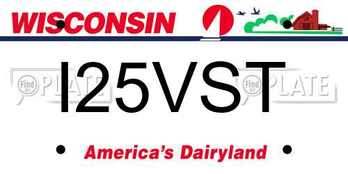 I25VST Wisconsin License Plate