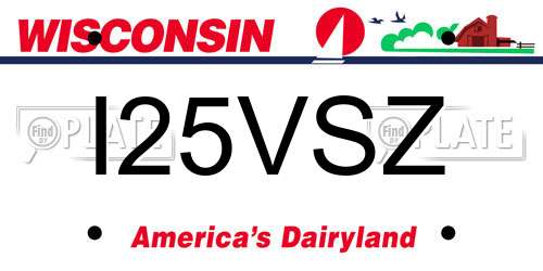I25VSZ Wisconsin License Plate