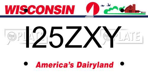 I25ZXY Wisconsin License Plate