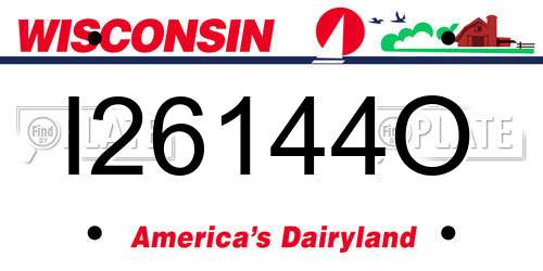I26144O Wisconsin License Plate
