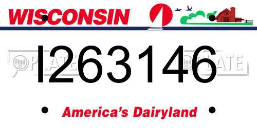 I263146 Wisconsin License Plate