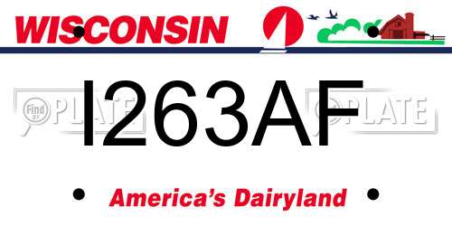 I263AF Wisconsin License Plate