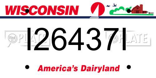I26437I Wisconsin License Plate