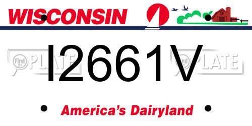 I2661V Wisconsin License Plate