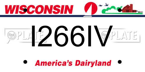 I266IV Wisconsin License Plate