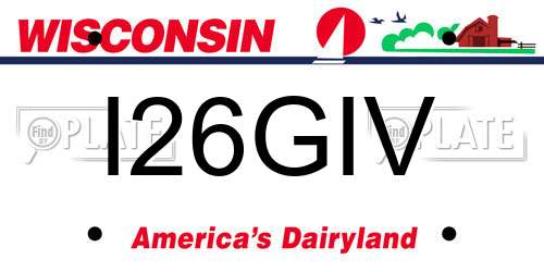I26GIV Wisconsin License Plate