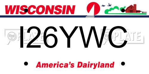 I26YWC Wisconsin License Plate