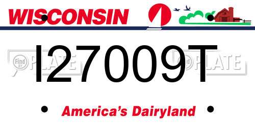 I27009T Wisconsin License Plate
