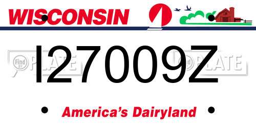 I27009Z Wisconsin License Plate
