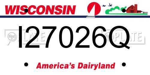 I27026Q Wisconsin License Plate