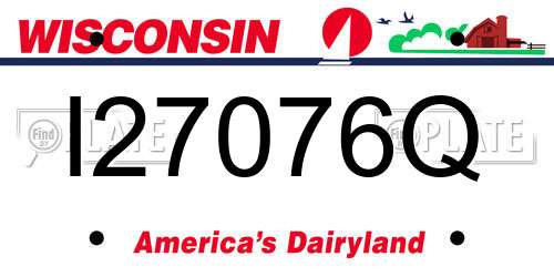 I27076Q Wisconsin License Plate