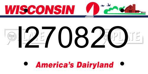 I27082O Wisconsin License Plate
