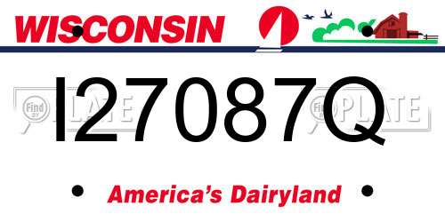 I27087Q Wisconsin License Plate