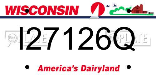 I27126Q Wisconsin License Plate