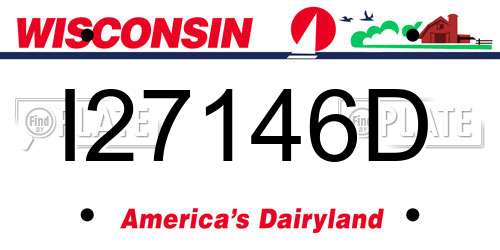 I27146D Wisconsin License Plate