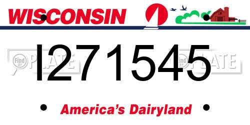I271545 Wisconsin License Plate