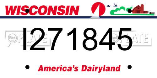 I271845 Wisconsin License Plate
