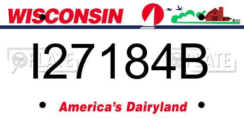I27184B Wisconsin License Plate