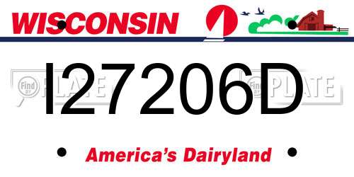 I27206D Wisconsin License Plate