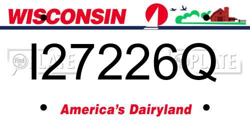 I27226Q Wisconsin License Plate