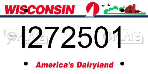 I272501 Wisconsin License Plate