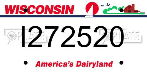 I272520 Wisconsin License Plate