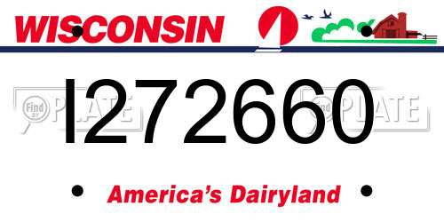 I272660 Wisconsin License Plate