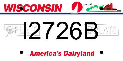 I2726B Wisconsin License Plate