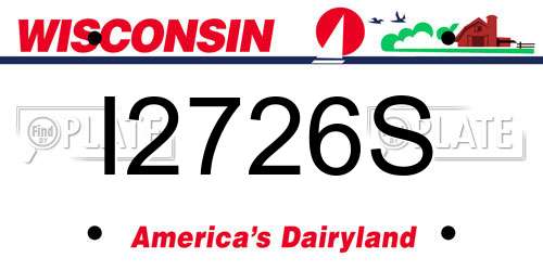 I2726S Wisconsin License Plate