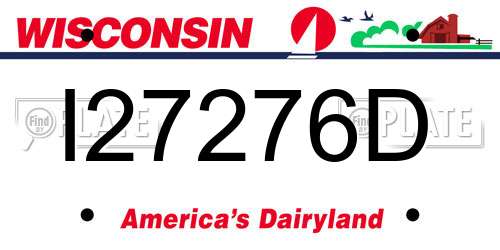 I27276D Wisconsin License Plate