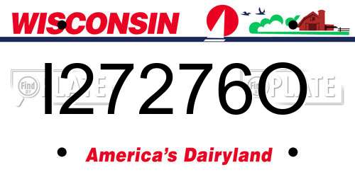I27276O Wisconsin License Plate