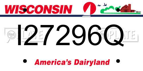 I27296Q Wisconsin License Plate