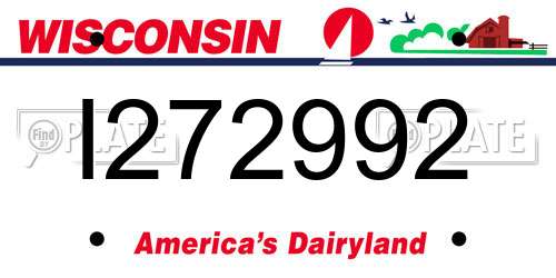 I272992 Wisconsin License Plate
