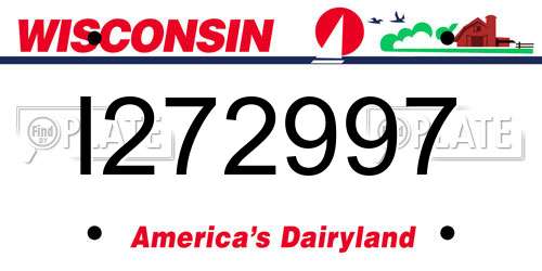 I272997 Wisconsin License Plate