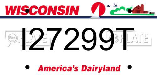 I27299T Wisconsin License Plate