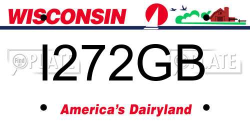 I272GB Wisconsin License Plate