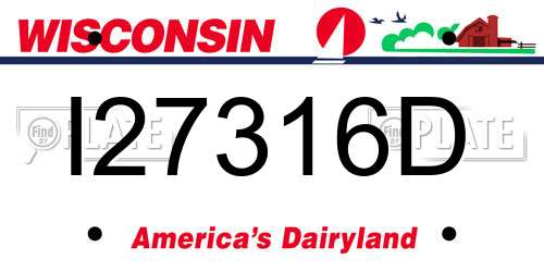 I27316D Wisconsin License Plate