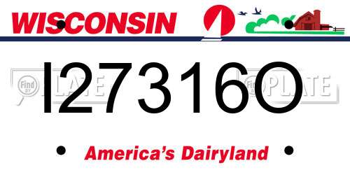I27316O Wisconsin License Plate