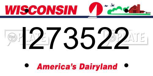 I273522 Wisconsin License Plate