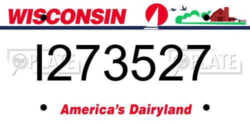 I273527 Wisconsin License Plate