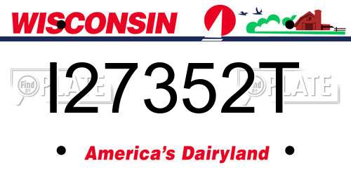 I27352T Wisconsin License Plate
