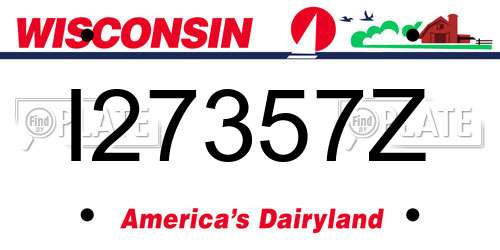 I27357Z Wisconsin License Plate