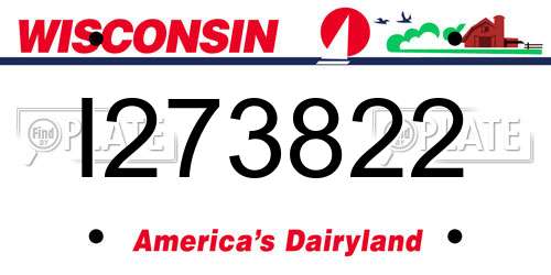 I273822 Wisconsin License Plate