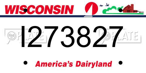 I273827 Wisconsin License Plate