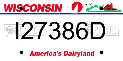 I27386D Wisconsin License Plate