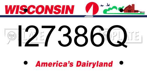 I27386Q Wisconsin License Plate
