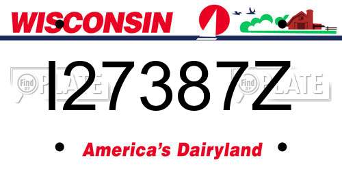 I27387Z Wisconsin License Plate
