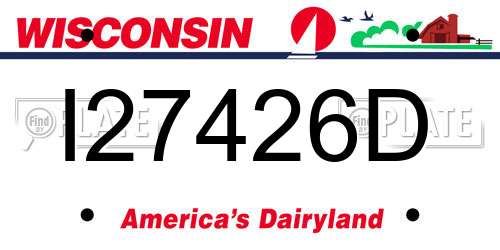 I27426D Wisconsin License Plate
