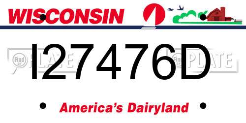 I27476D Wisconsin License Plate